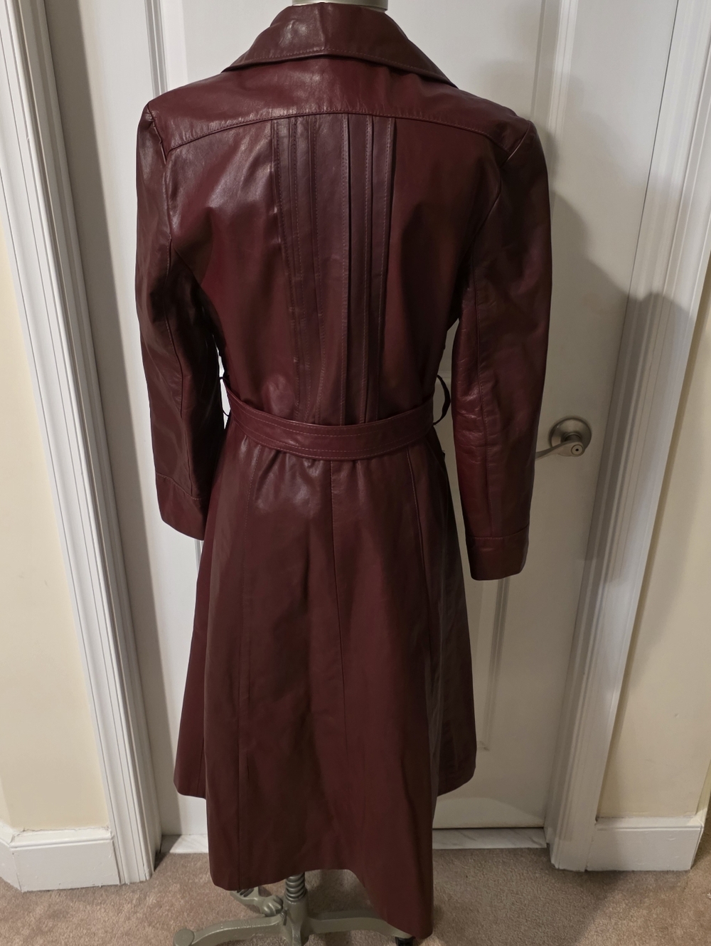Stunning Leather Coat Trench Size Small - Picture 8 of 15
